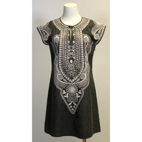 THEME Embroidered Linen Blend Dress Ethnic BOHO Womens Size Small NWOT - Picture 1 of 11